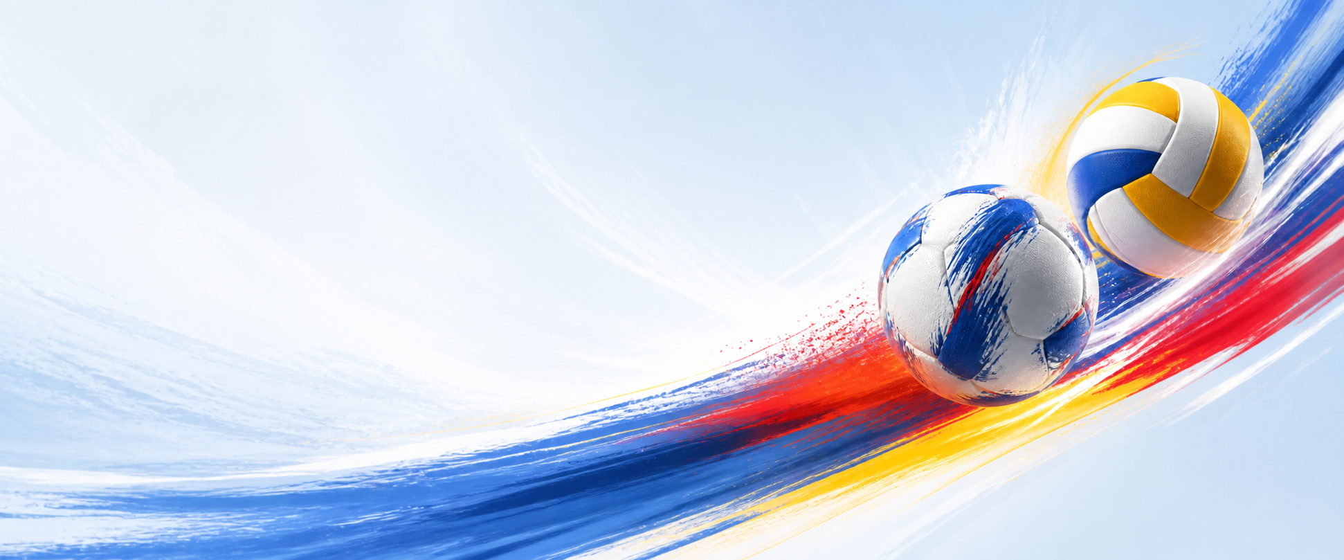 Pallone da calcio e pallone da pallavolo.